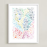 "Spots and Dots" - Art Print in Aqua by Katie Craig - Framed