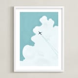 "The Next Adventure" - Art Print in Sunny Sky Blue by Anika Orrock - Framed