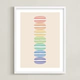 "Rainbow Macarons" - Art Print in Rainbow by Orasie - Framed
