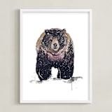 "Nature Bear" - Art Print in Brown by Kelsey McNatt - Framed