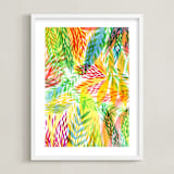 "Tropical" - Art Print in Sunny yellow by Alexandra Dzh - Framed