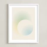 "Light of the Moon" - Art Print in Light Blue by Sarah Lund - Framed