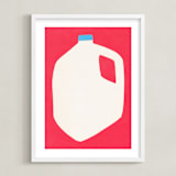 "Two Percent Milk" - Art Print in Cherry by Elliot Stokes - Framed