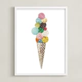 "Ice Cream" - Art Print in Pink by Aiko Poole - Framed