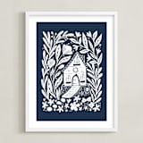 "Fairy House" - Art Print in Midnight by Kristen Knechtel - Framed