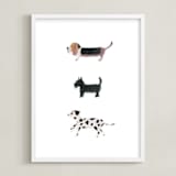 "it's a dog's world" - Art Print in clean white by Sheila Sunaryo - Framed