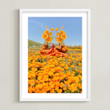 "Poppy Sisters" - Art Print in Poppy by Theresa Bear - Framed