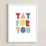 "yay for you" - Art Print in carnival by Lea Delaveris - Framed