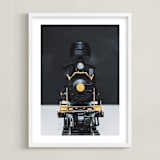 "All Aboard!" - Art Print in railway black by Alicia Abla - Framed