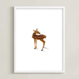 "A Deer Friend" - Art Print in White Tail by Andrew McClintock - Framed