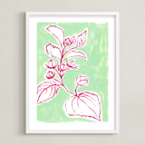 "Lush Botanical Gallery IV" - Art Print in Mint Ice Cream by Lise Gulassa - Framed
