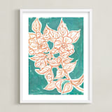 "Lush Botanical Gallery III" - Art Print in Eucaptulus Green by Lise Gulassa - Framed