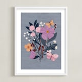 "Butterfly Floral" - Art Print in Grape by Angel Walker - Framed