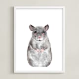"Baby Animal Rat" - Art Print in Grizzle Grey by Cass Loh - Framed