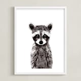 "Baby Raccoon" - Art Print in umber by Cass Loh - Framed