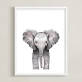 "Baby Animal Elephant" - Art Print in stone by Cass Loh - Framed