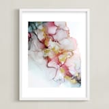"Dreaming 2" - Art Print in Coral by Kathy Par - Framed