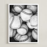 "Play Ball" - Art Print in Black by Kamala Nahas - Framed