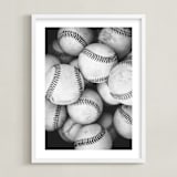 "Play Ball" - Art Print in Black by Kamala Nahas - Framed