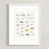 "Alphabet Dinos" - Art Print in white by Teju Reval - Framed