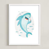 "great white teeth" - Art Print in Ocean by Susan Asbill - Framed