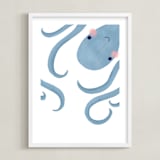 "Little Septopus" - Art Print in Ocean by Jackie Crawford - Framed