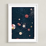"Sports In Space" - Art Print in Space by Anna Joseph - Framed