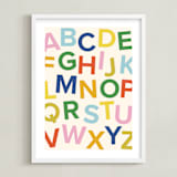 "happy alphabet" - Art Print in Rainbow by Ellen Schlegelmilch - Framed