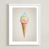 "Rainbow Ice Cream" - Art Print in Sherbet by Paola Benenati - Framed