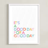 "Good Day Vibes" - Art Print in Candy by Inkblot Design - Framed