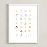"Lovely alphabet" - Art Print in Daisy by Sabrin Deirani - Framed