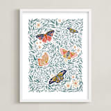 "Secret Garden" - Art Print in Leaf by Britt Mills - Framed