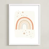 "Rainbow Stars" - Art Print in Sand by Hannah Williams - Framed