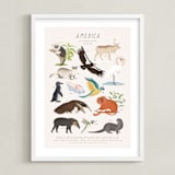 "America, endangered animals" - Art Print in Ivory by Sabrin Deirani - Framed