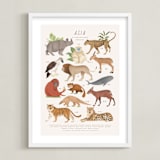 "Asia, endangered animals" - Art Print in Ivory by Sabrin Deirani - Framed