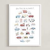 "Transportation Alphabet" - Art Print in Pearl by Teju Reval - Framed