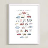 "Transportation Alphabet" - Art Print in Pearl by Teju Reval - Framed