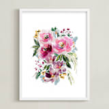 "Ella Bloom" - Art Print in Peonies by Britt Mills - Framed