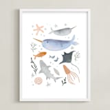 "Sea Life" - Art Print in Ocean by Hannah Williams - Framed
