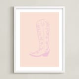 "Cowgirl I" - Art Print in Rose Petal Pink by Gwen - Framed