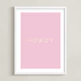 "Cowgirl II" - Art Print in Rose Petal Pink by Gwen - Framed