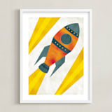 "Space to Explore I" - Art Print in Flare by Heather Schertzer - Framed