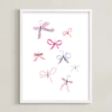 "Butterfly Bows" - Art Print in Lavender by Baumbirdy - Framed