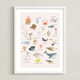"Sea Alphabet" - Art Print in Blush by Kate Blalock - Framed