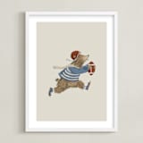 "Animal All-Stars 1" - Art Print in Dusty Beige by Malunio - Framed