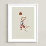 "Animal All-Stars 2" - Art Print in Dusty Beige by Malunio - Framed