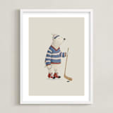 "Animal All-Stars 3" - Art Print in Dusty Beige by Malunio - Framed