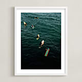 "Surf Social" - Art Print in Ocean by Shannon Howard - Framed