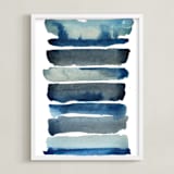 "Of Land and Sea - tidal" - Art Print in paynes grey by Kiana Lee - Framed