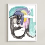 "Ghost Writer" - Art Print in Turquoise by Misty Hughes - Framed